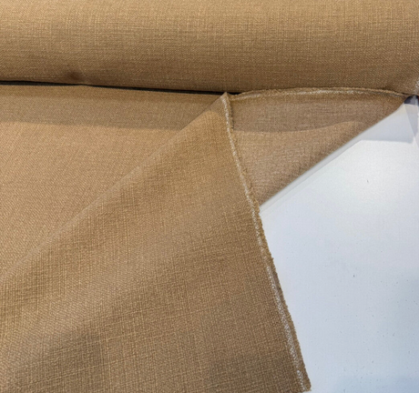 Protege Toasted Almond Linen Cotton Slub Upholstery Fabric - Toasted Almond Slub Texture, 54" Width (1 Yard)