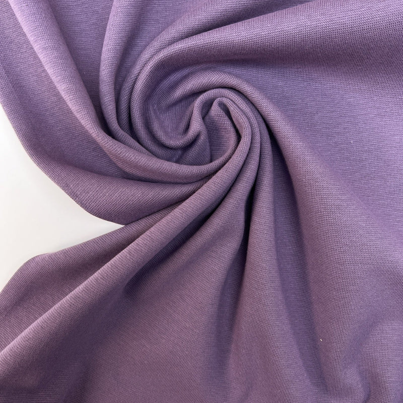 Purple Rib Knit Cotton Fabric