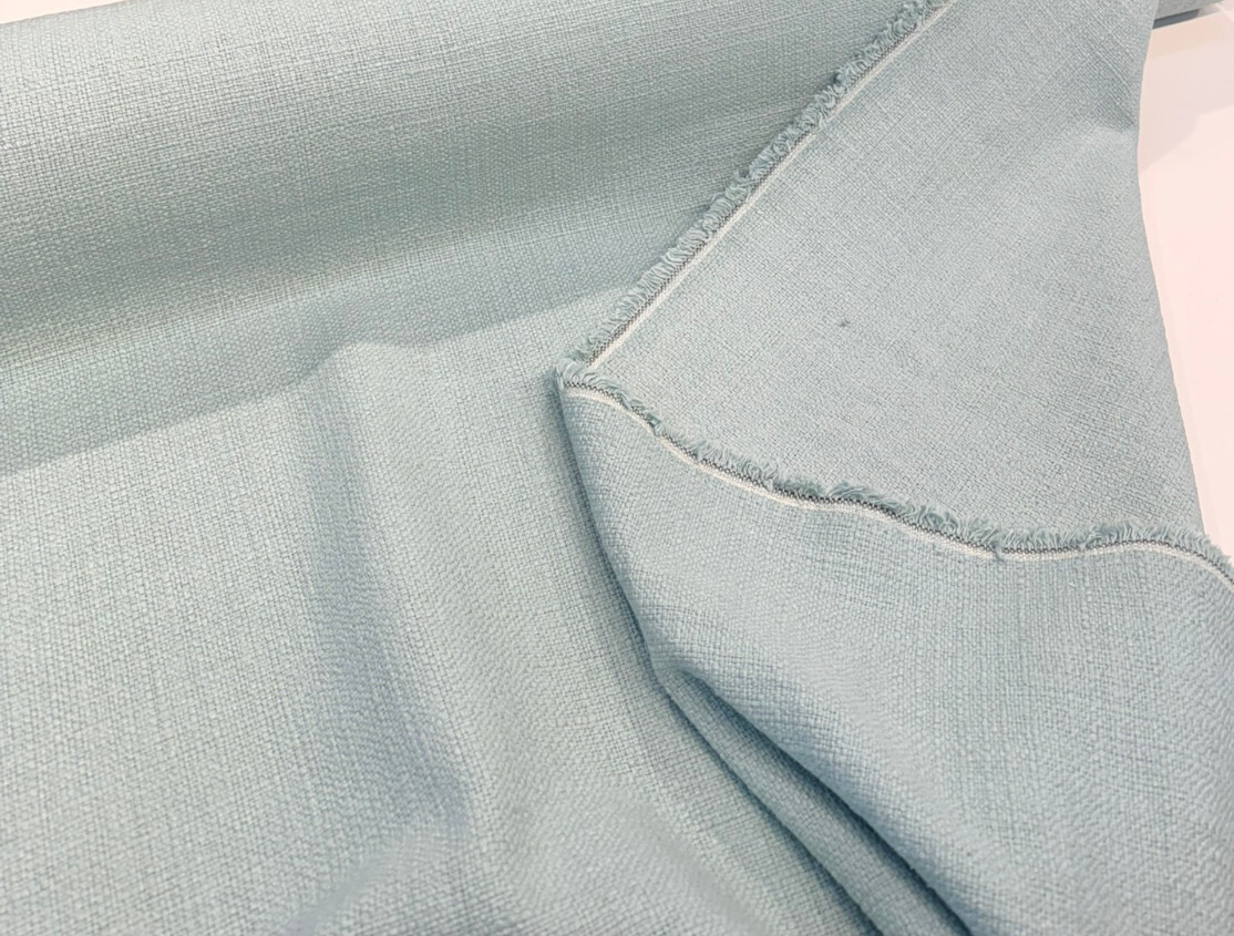 Protege Beach Glass Blue Linen Cotton Slub Upholstery Fabric - Beach Glass Blue, Linen Cotton Slub Texture, 54" Width (1 Yard)
