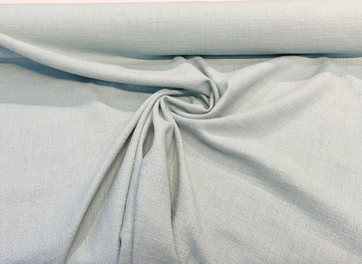 Protege Beach Glass Blue Linen Cotton Slub Upholstery Fabric - Beach Glass Blue, Linen Cotton Slub Texture, 54" Width (1 Yard)