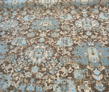 Swavelle Pardesh Chenille Fabric - Vintage Seafoam Brown Distressed Medallion, 58.25" Width (1 Yard)