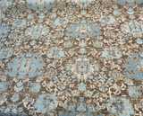 Swavelle Pardesh Chenille Fabric - Vintage Seafoam Brown Distressed Medallion, 58.25" Width (1 Yard)
