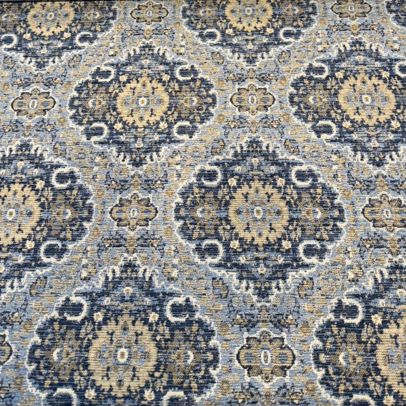 Swavelle Munsee Chenille Fabric - Royal Blue Damask, 54" Width (1 Yard)