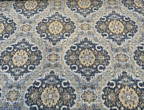 Swavelle Munsee Chenille Fabric - Royal Blue Damask, 54" Width (1 Yard)