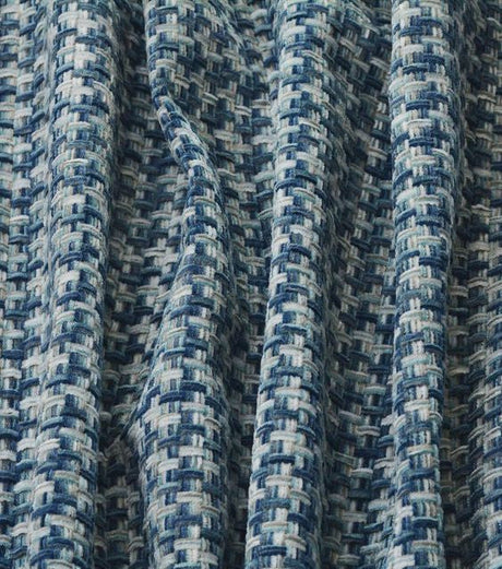 Touro Blue Cielo Chenille Fabric - Blue, Woven Pattern, 54" Width (1 Yard)