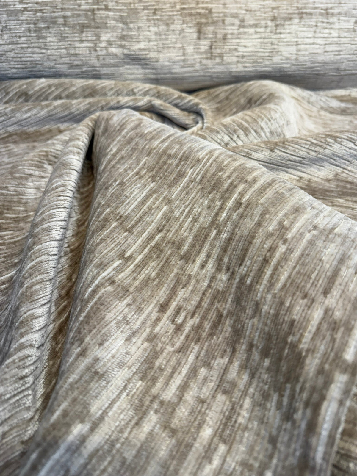 Jazz Plush Chenille Chenille Fabric - Latte, Soft Textured, 55" Width (1 Yard)
