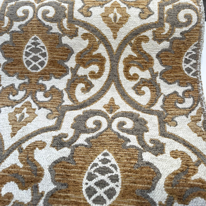 Swavelle Samad Chenille Fabric - Copper Medallion Damask, 56" Width (By The Yard)