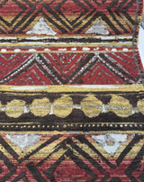 Swavelle Tribal Nunatak Mahogany Chenille Fabric - Mahogany Tribal Geometric Pattern, 57" Width (1 Yard)