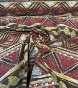 Swavelle Tribal Nunatak Mahogany Chenille Fabric - Mahogany Tribal Geometric Pattern, 57" Width (1 Yard)