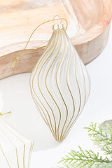 5.5" - 6.75" Gold & Frosted Glass Ornament