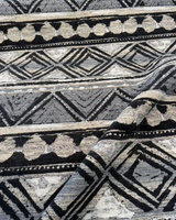 Swavelle Tribal Nunatak Chenille Upholstery Fabric - Black Storm Tribal Stripe, 57" Width (1 Yard)