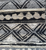 Swavelle Tribal Nunatak Chenille Upholstery Fabric - Black Storm Tribal Stripe, 57" Width (1 Yard)