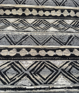 Swavelle Tribal Nunatak Chenille Upholstery Fabric - Black Storm Tribal Stripe, 57" Width (1 Yard)