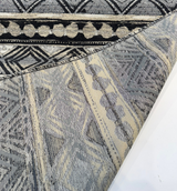 Swavelle Tribal Nunatak Chenille Upholstery Fabric - Black Storm Tribal Stripe, 57" Width (1 Yard)