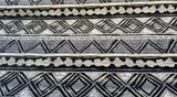 Swavelle Tribal Nunatak Chenille Upholstery Fabric - Black Storm Tribal Stripe, 57" Width (1 Yard)