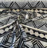 Swavelle Tribal Nunatak Chenille Upholstery Fabric - Black Storm Tribal Stripe, 57" Width (1 Yard)