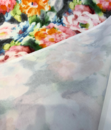 Waverly Garden Mist Jubilee Cotton Fabric - Abstract Floral, Coral Blush Pink Orange Blue Green, 54" Width (1 Yard)
