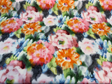Waverly Garden Mist Jubilee Cotton Fabric - Abstract Floral, Coral Blush Pink Orange Blue Green, 54" Width (1 Yard)