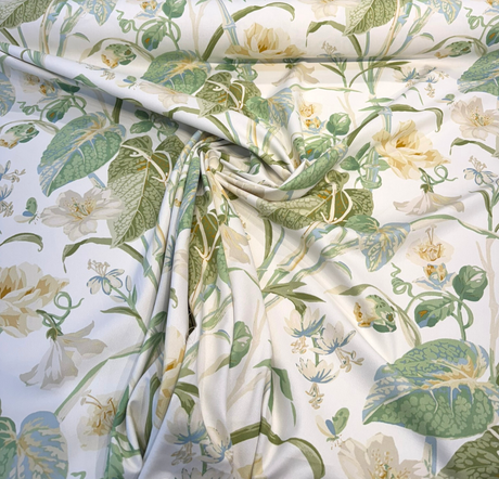 Your Grace Cotton Fabric - Buttercream Floral Print, 54" Width (1 Yard)