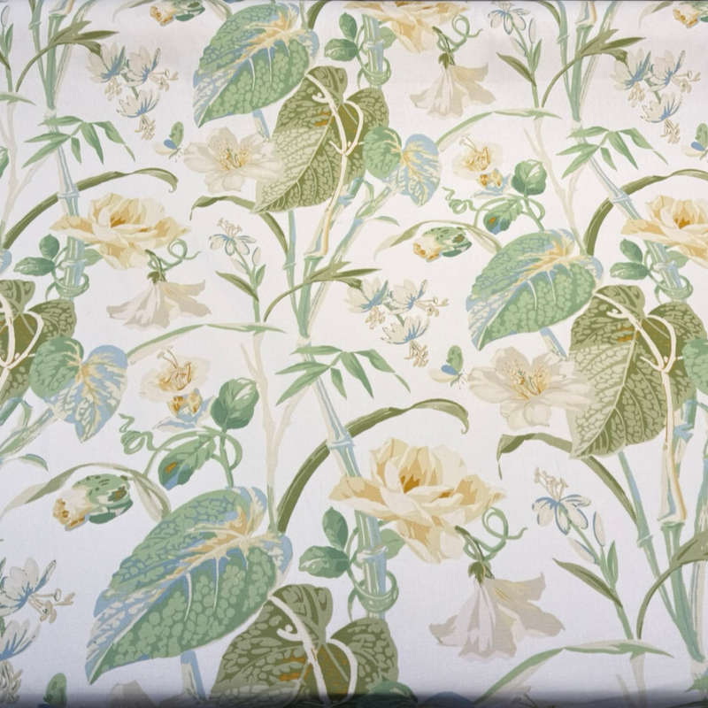 Your Grace Cotton Fabric - Buttercream Floral Print, 54" Width (1 Yard)
