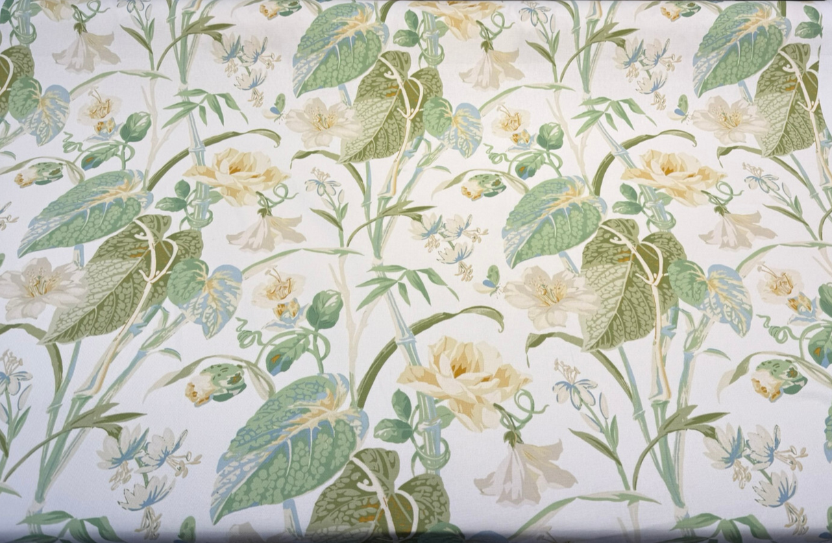 Your Grace Cotton Fabric - Buttercream Floral Print, 54" Width (1 Yard)