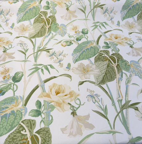 Your Grace Cotton Fabric - Buttercream Floral Print, 54" Width (1 Yard)