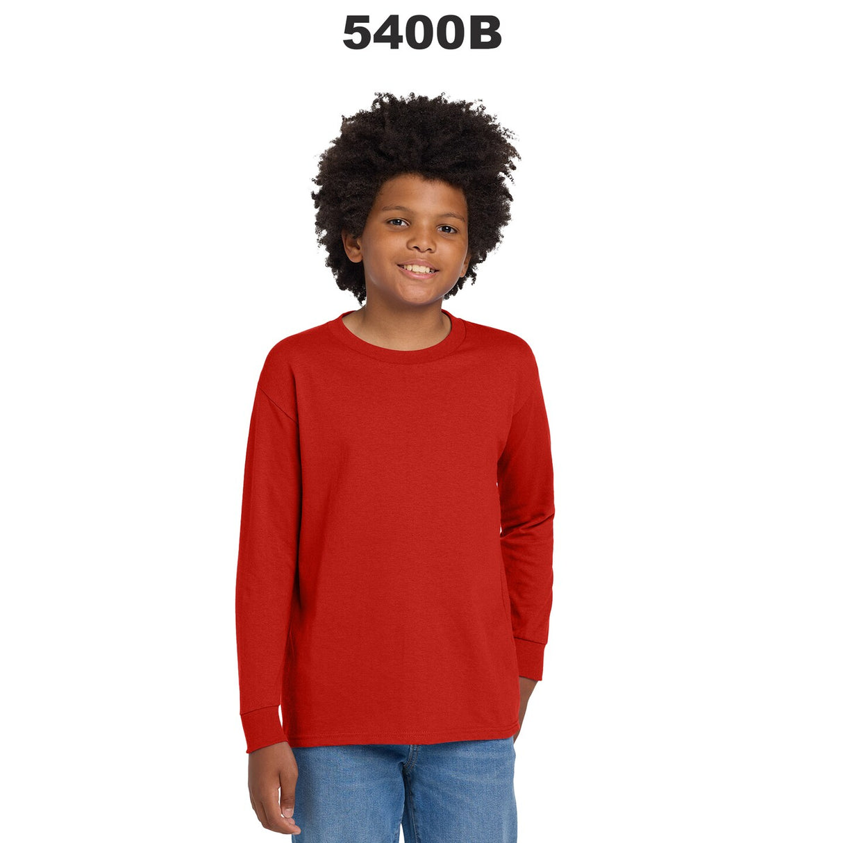 12 Pack Gildan® Youth Heavy Cotton Crew Neck Long Sleeve T-Shirt