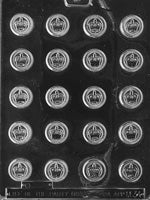 Bite Size Crown Checker Pieces Chocolate Mold - LPM034