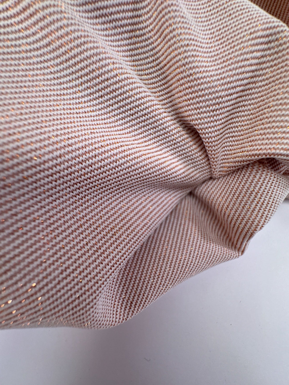 Beige Golden Knitted Fabric Polyamide Lurex Elastane