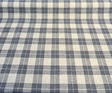 Carry On Atlantic Blue Checkered Plaid Polyester Fabric - Navy Blue/Cream Checkered Plaid, 54" Width (By The Yard)