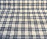 Carry On Atlantic Blue Checkered Plaid Polyester Fabric - Navy Blue/Cream Checkered Plaid, 54" Width (By The Yard)