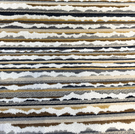 Space Walk Earth Chenille Upholstery Fabric - Earth Tone Abstract Stripes, 56" Width (1 Yard)