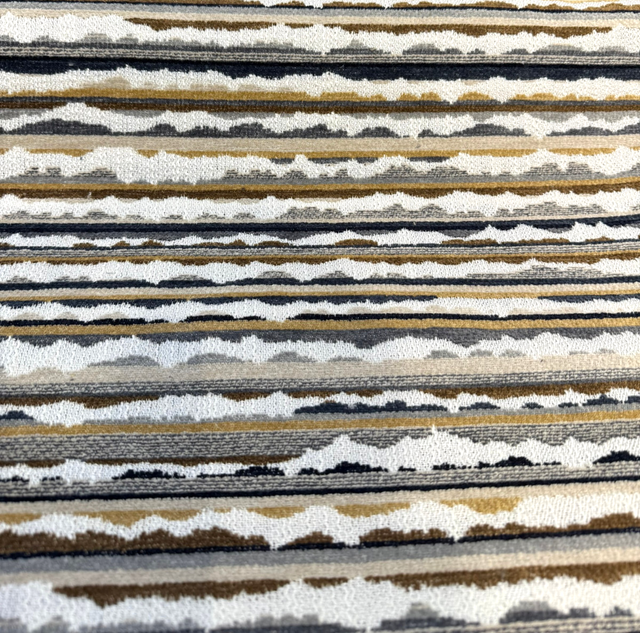 Space Walk Earth Chenille Upholstery Fabric - Earth Tone Abstract Stripes, 56" Width (1 Yard)