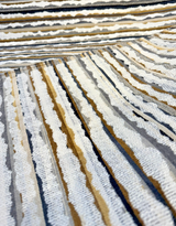 Space Walk Earth Chenille Upholstery Fabric - Earth Tone Abstract Stripes, 56" Width (1 Yard)