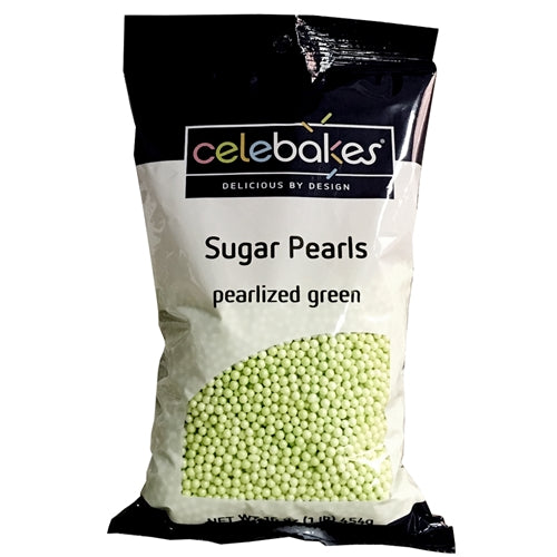Pearlized Green 3-4MM Sugar Pearls - 1 Pound Bag
