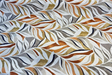 Swavelle Isleta Leaf Autumn Jacquard Upholstery Fabric - Burnt Orange, Rust, Taupe, Charcoal, Gold, Ivory Abstract Leaf Pattern, 59" Width (1 Yard)