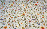 Summer Isles Tigerlily Cotton Fabric - Floral Bird Pattern, Gray Multi, 54" Width (1 Yard)