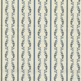 Waverly Regency Stripe Blue Caspian Vine 100% Cotton Fabric - Blue Vertical Stripe Vine Pattern, 57" Width (1 Yard)