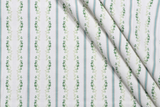 Waverly Regency Stripe Green Clover Vine Cotton Fabric - Green Vine Vertical Stripe, 57" Width (1 Yard)