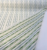 Waverly Regency Stripe Green Clover Vine Cotton Fabric - Green Vine Vertical Stripe, 57" Width (1 Yard)
