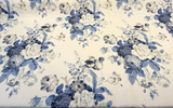 Waverly Nora Chambray Blue Linen Rayon Fabric - Blue Floral, 54" Width (1 Yard)
