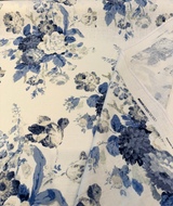 Waverly Nora Chambray Blue Linen Rayon Fabric - Blue Floral, 54" Width (1 Yard)