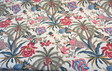 Exotic Curiosity Jewel Linen Fabric - Tropical Floral Botanical Print, 54" Width (1 Yard)