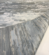 Scenic Outlook Haze Polyester Chenille Jacquard Fabric - Haze Gray, Ivory, Charcoal Scenic Landscape, 58.5" Width (1 Yard)