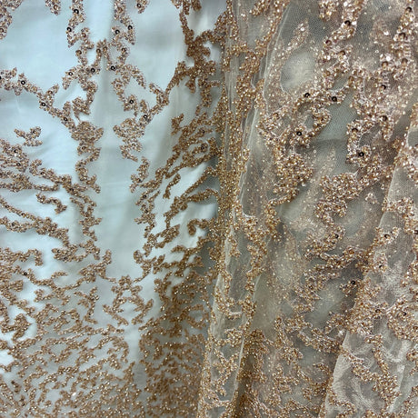 Beaded Lace Fabric Embroidered Mesh