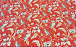 Forest View Mandarin Birds Cotton Fabric - Mandarin Orange Bird Floral Print, 54" Width (1 Yard)
