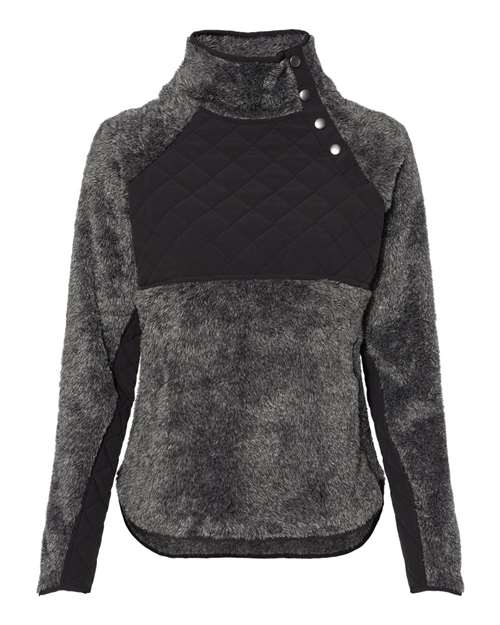 Women's Quilted Fuzzy Fleece Pullover