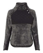 Women's Quilted Fuzzy Fleece Snap Placket Pullover