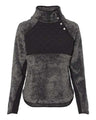 Women's Quilted Fuzzy Fleece Snap Placket Pullover