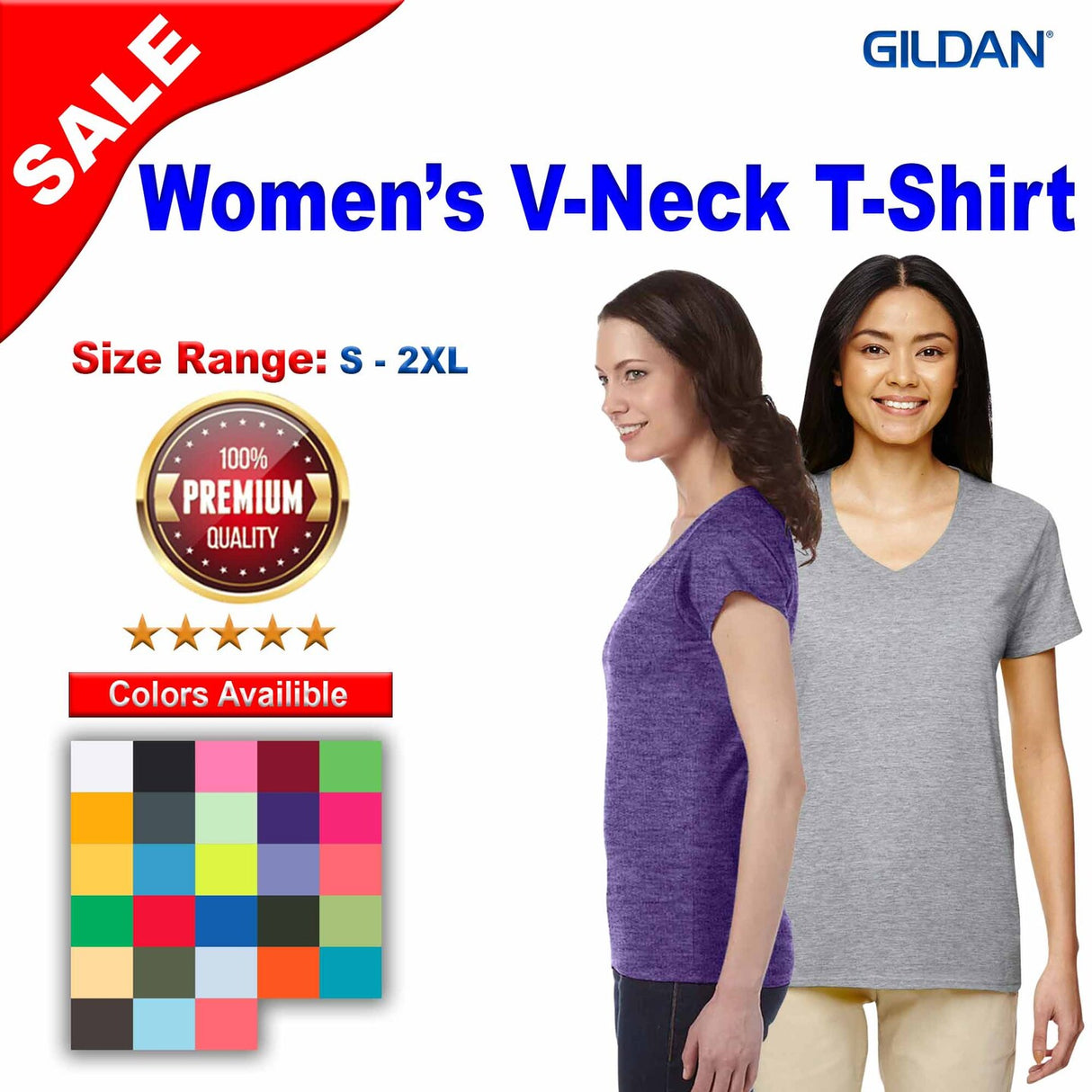 Gildan® Softstyle Women’s V-Neck T-Shirt
